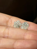 Icy A-Grade Floral Jadeite Jasmine Flower Pair No. 180946