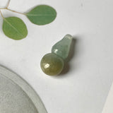 A-Grade Natural Bluish Green Yellow Jadeite Pendant (Calabash) No.220708