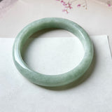 66.8mm A-Grade Light Green Jadeite Modern Round Bangle No.152188