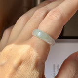 SOLD OUT: 16.3mm A-Grade Natural Lilac Green Jadeite Ring Band No.162514