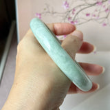 66.8mm A-Grade Light Green Jadeite Modern Round Bangle No.152188