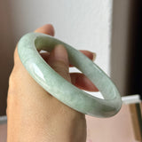 66.8mm A-Grade Light Green Jadeite Modern Round Bangle No.152188