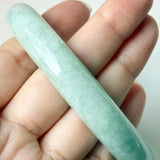 66.8mm A-Grade Light Green Jadeite Modern Round Bangle No.152188