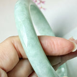 66.8mm A-Grade Light Green Jadeite Modern Round Bangle No.152188