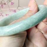 66.8mm A-Grade Light Green Jadeite Modern Round Bangle No.152188