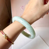 66.8mm A-Grade Light Green Jadeite Modern Round Bangle No.152188