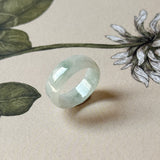 16.1mm A-Grade Natural Floral Jadeite Ring Band No.162516