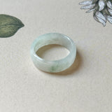 16.1mm A-Grade Natural Floral Jadeite Ring Band No.162516