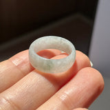 16.1mm A-Grade Natural Floral Jadeite Ring Band No.162516