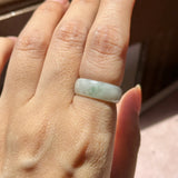16.1mm A-Grade Natural Floral Jadeite Ring Band No.162516