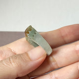 16.4mm A-Grade Natural Earthy Tone Jadeite Ancient Hollowed Carvings Ring No. 161216