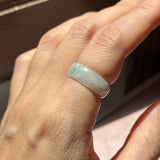 16.1mm A-Grade Natural Floral Jadeite Ring Band No.162516