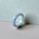 16.8mm A-Grade Natural Lavender Green Jadeite Abacus Ring Band No.162504