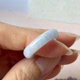 16.8mm A-Grade Natural Lavender Green Jadeite Abacus Ring Band No.162504
