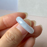 16.8mm A-Grade Natural Lavender Green Jadeite Abacus Ring Band No.162504