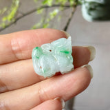 A-Grade Moss On Snow Jadeite Dragon Pendant No. 172992