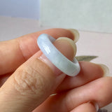 16.8mm A-Grade Natural Lavender Green Jadeite Abacus Ring Band No.162504