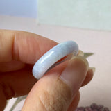 16.8mm A-Grade Natural Lavender Green Jadeite Abacus Ring Band No.162504