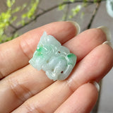 A-Grade Moss On Snow Jadeite Dragon Pendant No. 172992