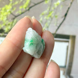 A-Grade Moss On Snow Jadeite Dragon Pendant No. 172992
