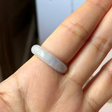 16.8mm A-Grade Natural Lavender Green Jadeite Abacus Ring Band No.162504