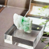 A-Grade Moss On Snow Jadeite Dragon Pendant No. 172993