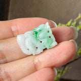 A-Grade Moss On Snow Jadeite Dragon Pendant No. 172993