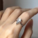 Icy A-Grade Natural Jadeite Diamond Rock Cut Ring No.161313