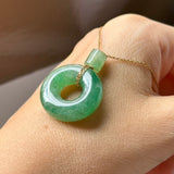 Icy A-Grade Natural Imperial Jadeite Bagel Piece No.171592