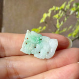 A-Grade Moss On Snow Jadeite Dragon Pendant No. 172993