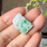 A-Grade Moss On Snow Jadeite Dragon Pendant No. 172993