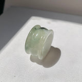 19.3mm A-Grade Natural White Green Jadeite Archer Ring Band No.162646