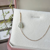 Icy A-Grade Natural Jadeite Calabash (Hulu) Bean Pendant No. 172994