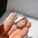 19.3mm A-Grade Natural White Green Jadeite Archer Ring Band No.162646