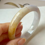 56.9mm A-Grade Natural Tri-Colour Osmanthus Floral Jadeite Modern Round Bangle No.152106