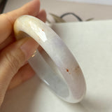 56.9mm A-Grade Natural Tri-Colour Osmanthus Floral Jadeite Modern Round Bangle No.152106