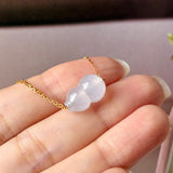 Icy A-Grade Natural Jadeite Calabash (Hulu) Bean Pendant No. 172995