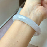 56.9mm A-Grade Natural Tri-Colour Osmanthus Floral Jadeite Modern Round Bangle No.152106