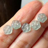 Icy A-Grade Steel Blue Jadeite Frangipani Flowers No. 130529