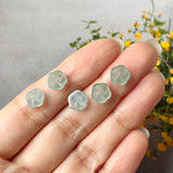 Icy A-Grade Steel Blue Jadeite Frangipani Flowers No. 130529