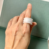 20.3mm A-Grade Natural Lilac Jadeite Archer Ring Band No.161579