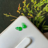 Icy A-Grade Natural Green Jadeite Hulu (Calabash) Pair No.180925