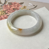 54.1mm A-Grade Natural Tri-Colour Osmanthus Floral Jadeite Modern Round Bangle No.152108