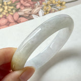 54.1mm A-Grade Natural Tri-Colour Osmanthus Floral Jadeite Modern Round Bangle No.152108