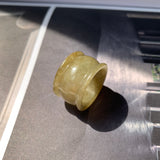 20.3mm A-Grade Yellowish Green Jadeite Archer Ring Band No.161706