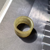 20.3mm A-Grade Yellowish Green Jadeite Archer Ring Band No.161706