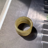 20.3mm A-Grade Yellowish Green Jadeite Archer Ring Band No.161706
