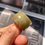 20.3mm A-Grade Yellowish Green Jadeite Archer Ring Band No.161706