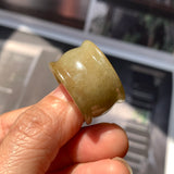 20.3mm A-Grade Yellowish Green Jadeite Archer Ring Band No.161706