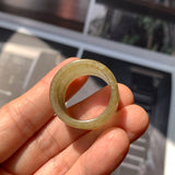 20.3mm A-Grade Yellowish Green Jadeite Archer Ring Band No.161706